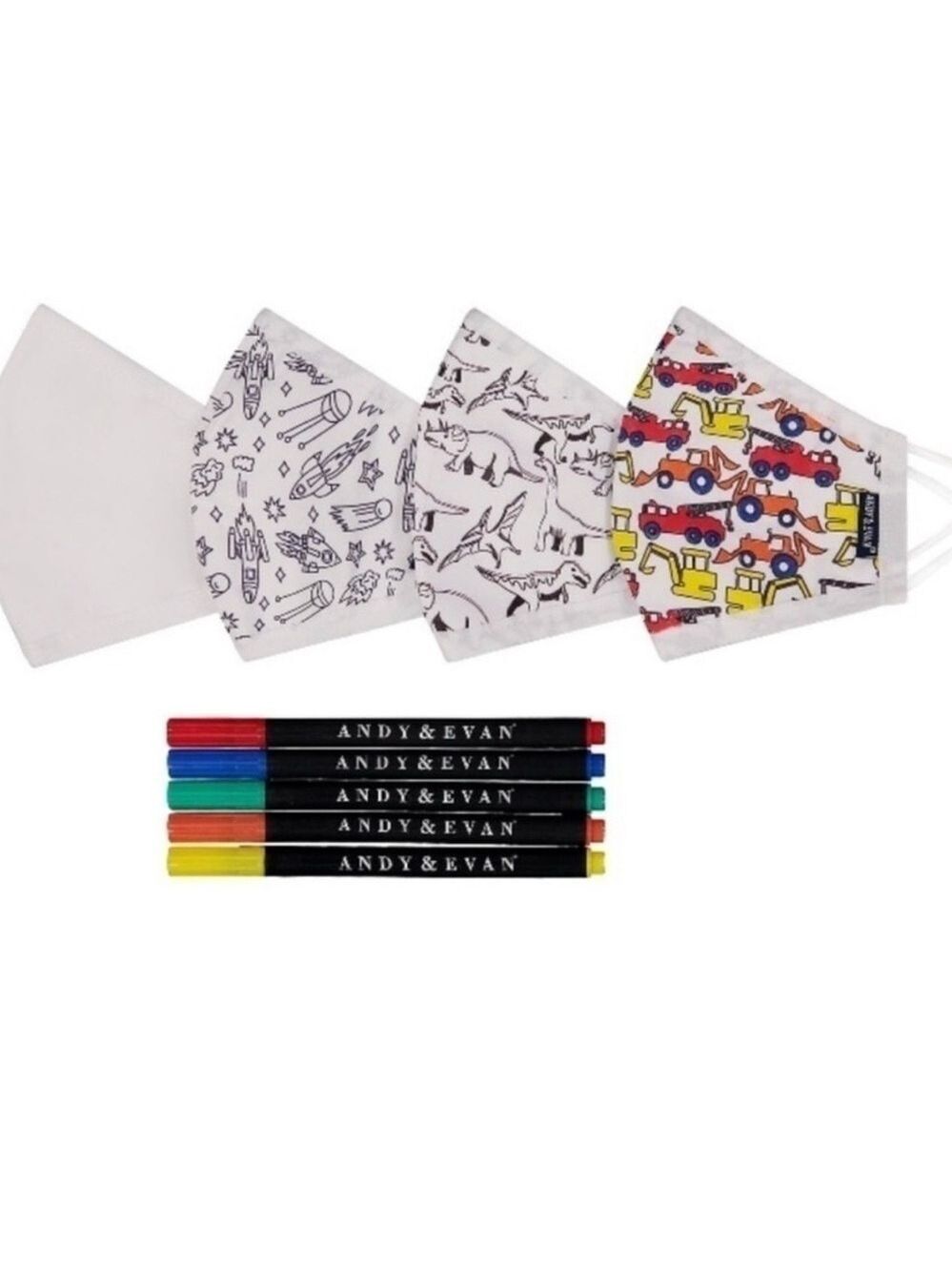 4-pack Youth Coloring Face Masks